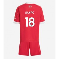 Liverpool Cody Gakpo #18 Domáci Detský futbalový dres 2025-26 Krátky Rukáv (+ trenírky)